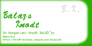 balazs knodt business card